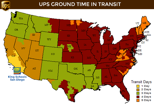 UPS ground time in transit